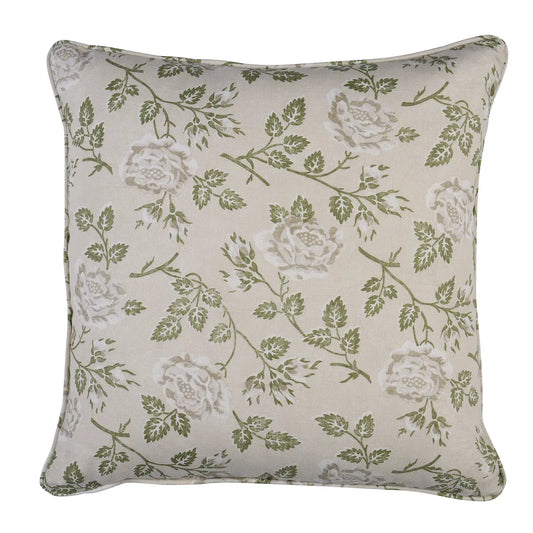 Lavinia Floral Pillow in Green, Green