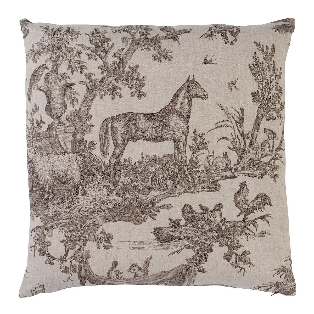 Western Toile Pillow, Sepia