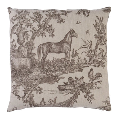 Western Toile Pillow, Sepia