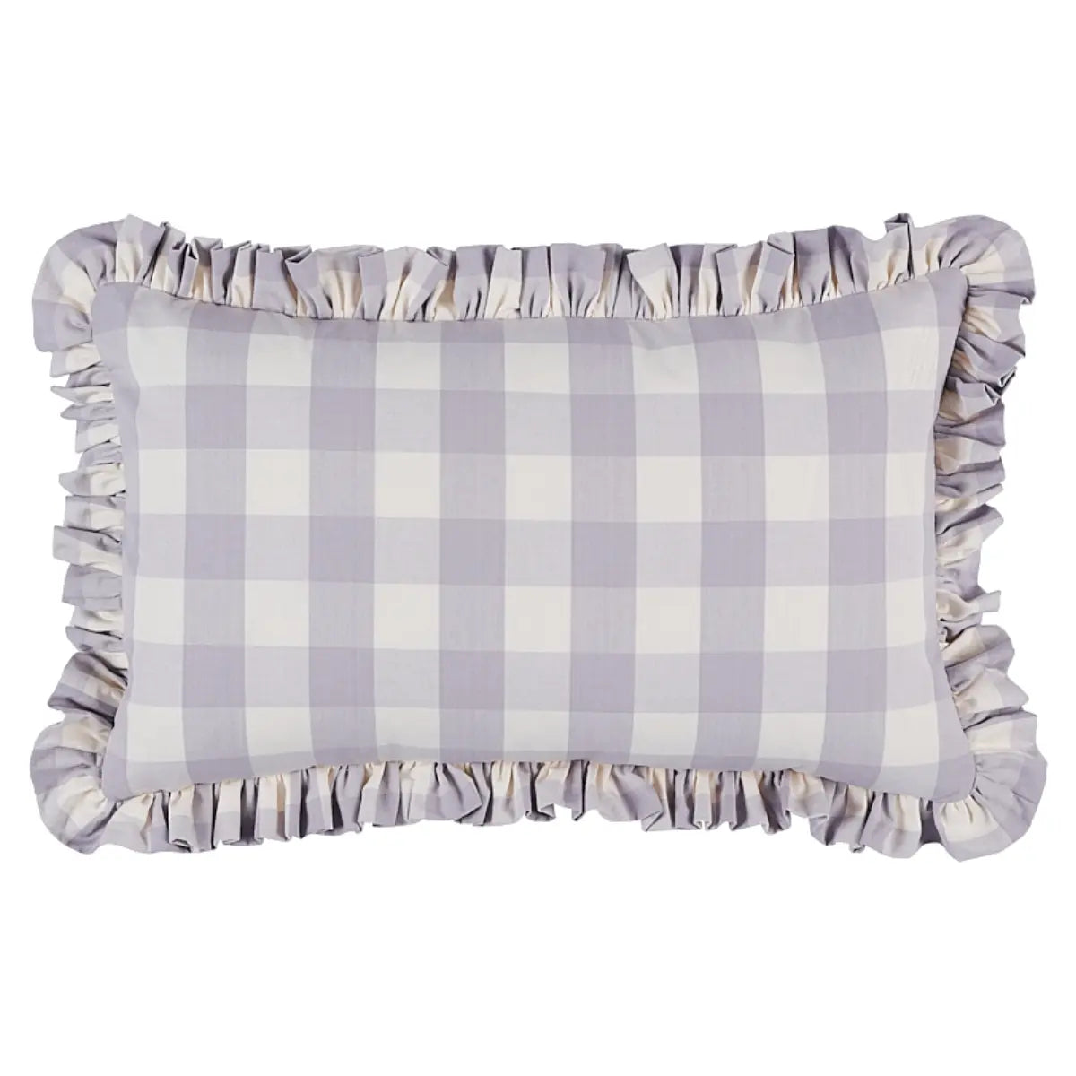 Camden Cotton Check Pillow, Lilac