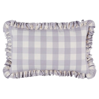 Camden Cotton Check Pillow, Lilac