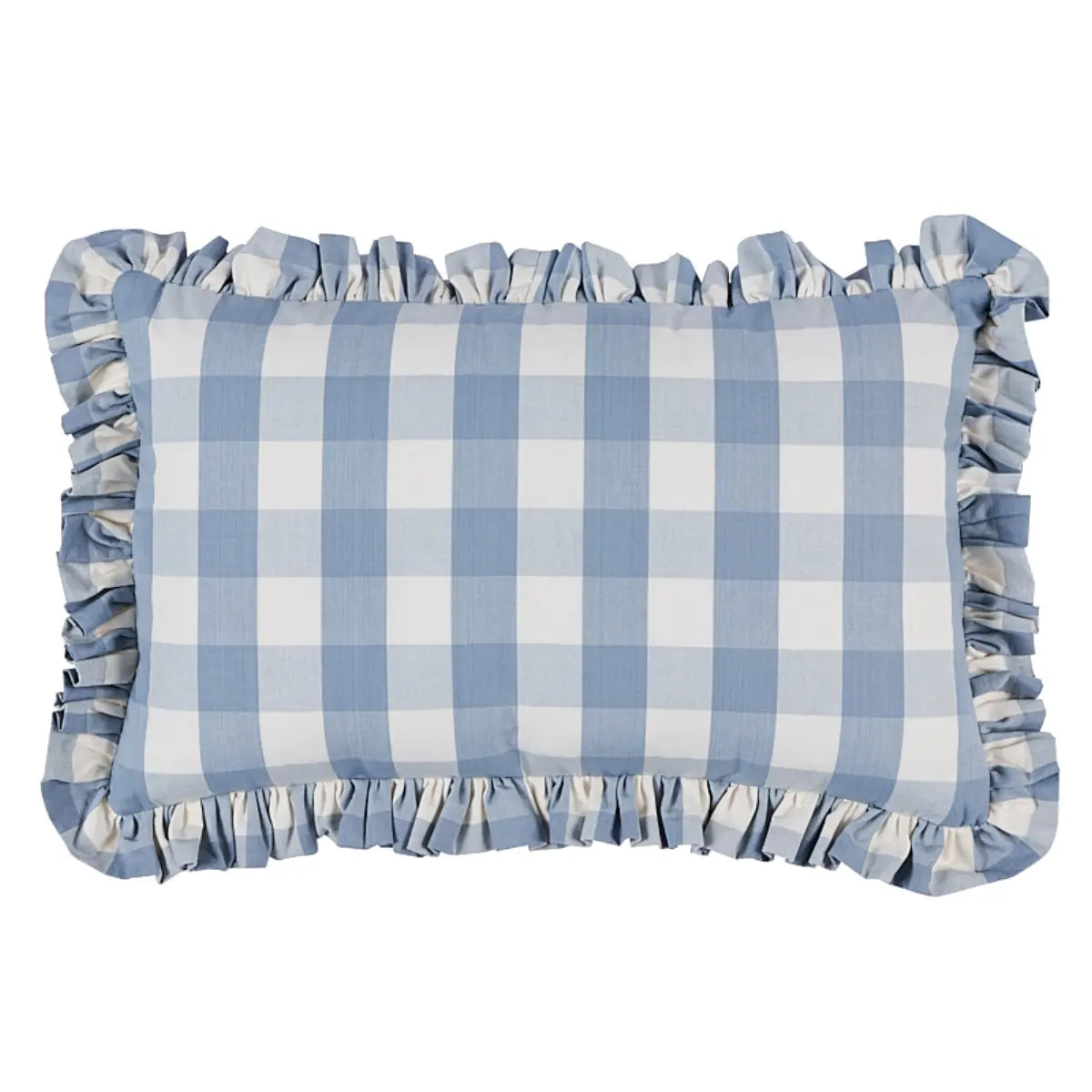 Camden Cotton Check Pillow, Sky