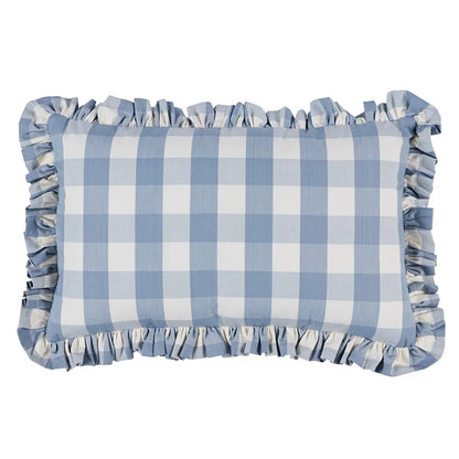 Camden Cotton Check Pillow, Sky