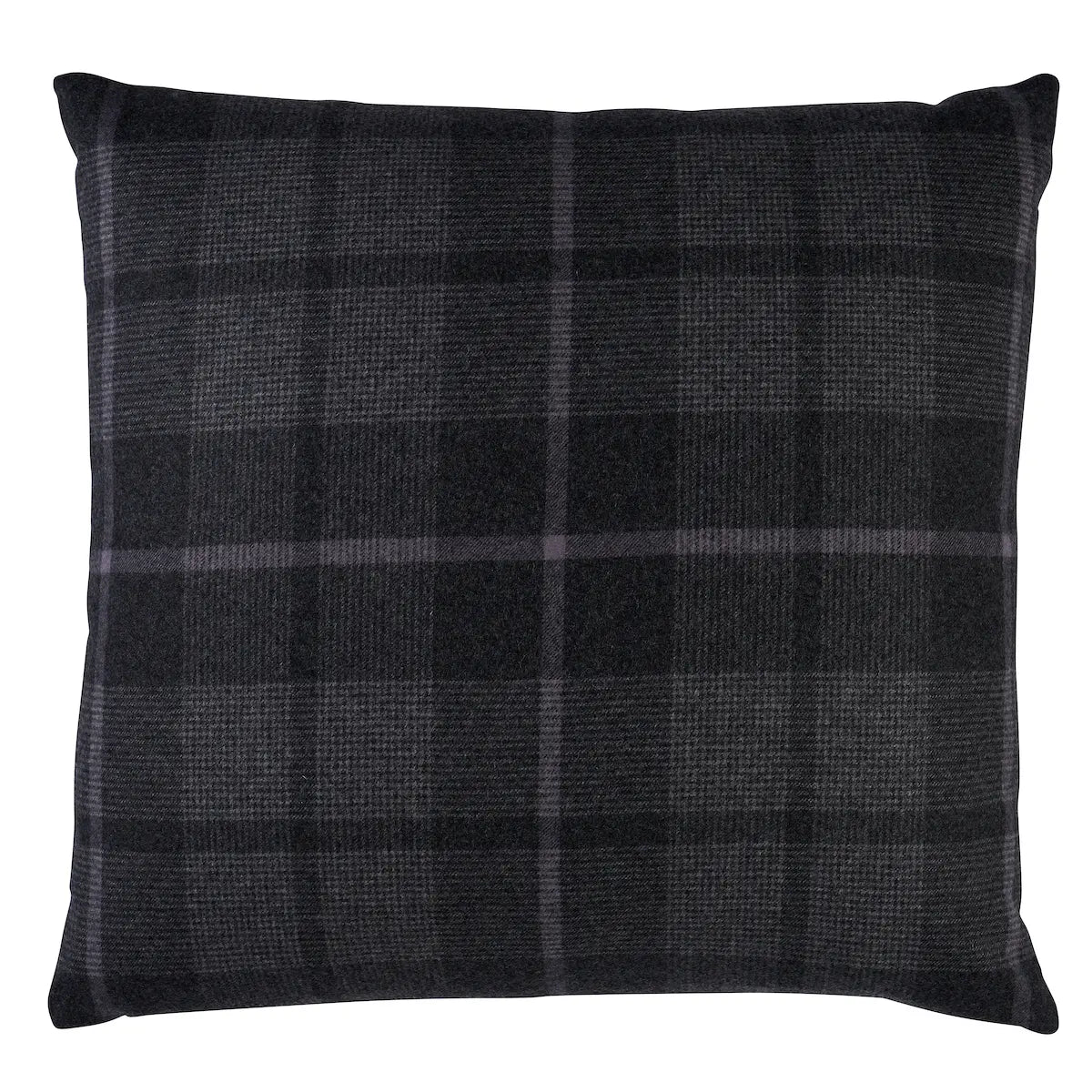 Montana Wool Plaid Pillow, Oxford Grey