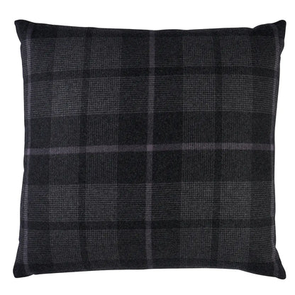 Montana Wool Plaid Pillow, Oxford Grey