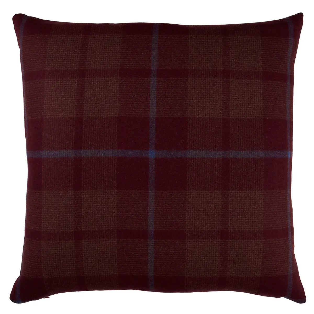 Montana Wool Plaid Pillow, Burgundy