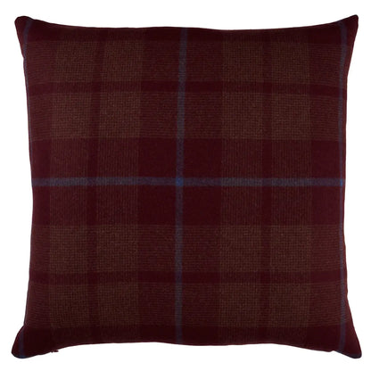 Montana Wool Plaid Pillow, Burgundy