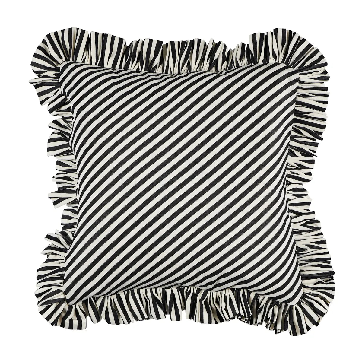 Brigitte Stripe Pillow, Black / 14" x 14"