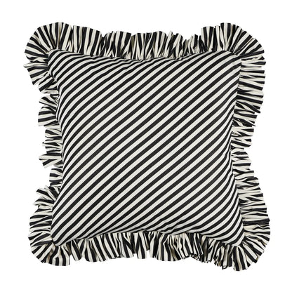 Brigitte Stripe Pillow, Black / 14" x 14"