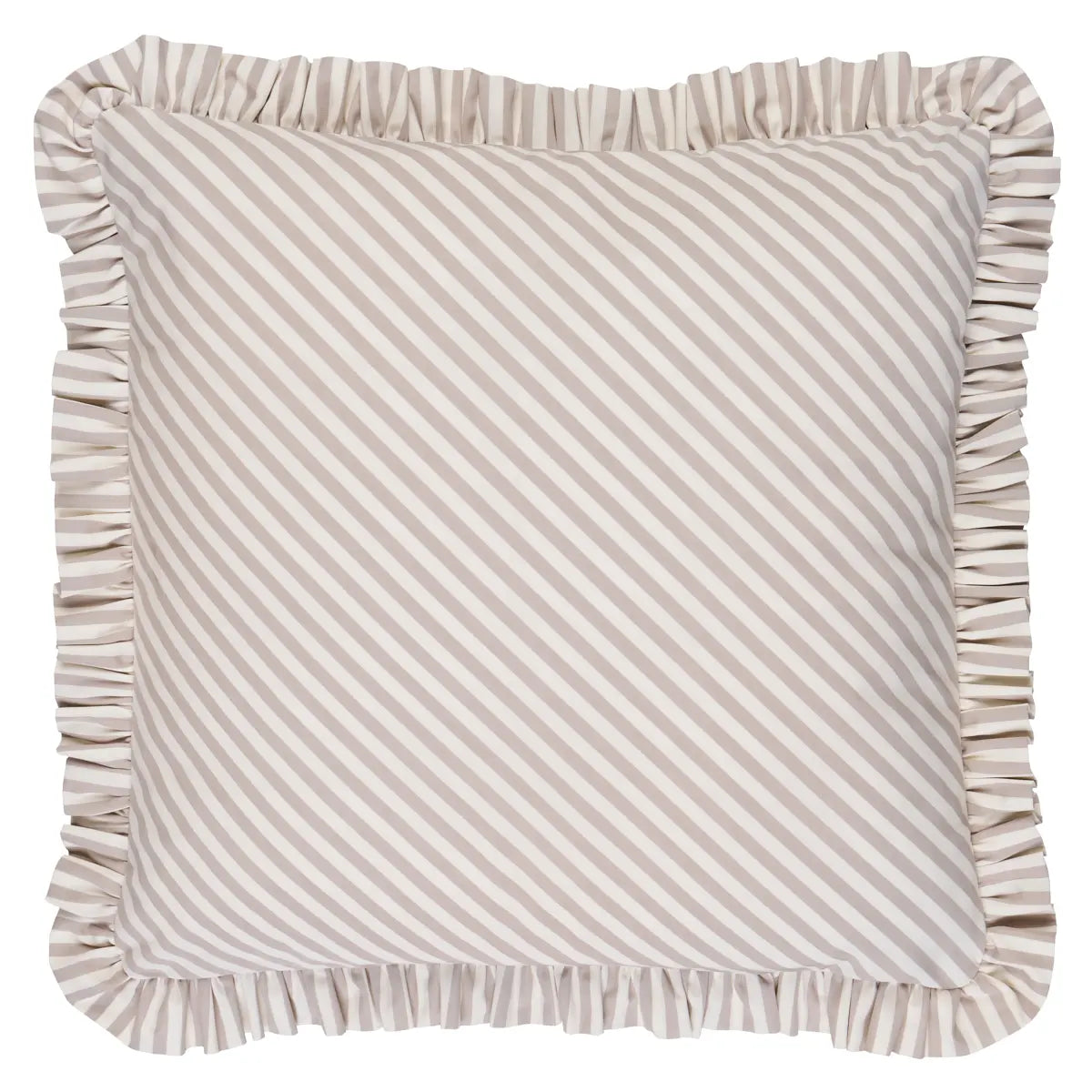 Brigitte Stripe Pillow, Taupe / 14" x 14"