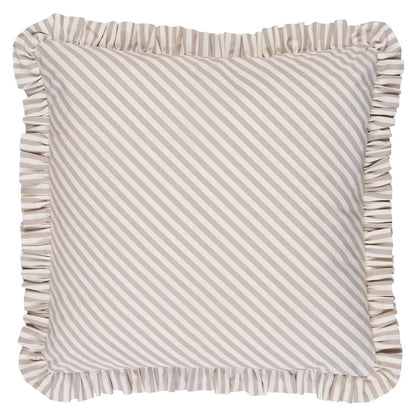 Brigitte Stripe Pillow, Taupe / 14" x 14"