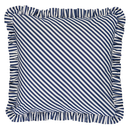 Brigitte Stripe Pillow, Navy / 14" x 14"