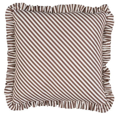 Brigitte Stripe Pillow, Brown / 14" x 14"
