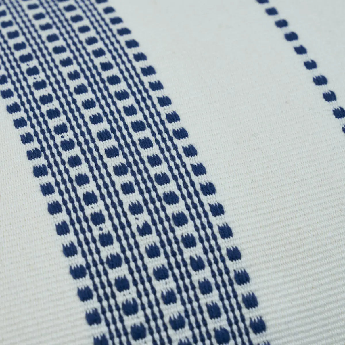 Lubeck Stripe Pillow - Striped Cotton Throw Cushion, Navy