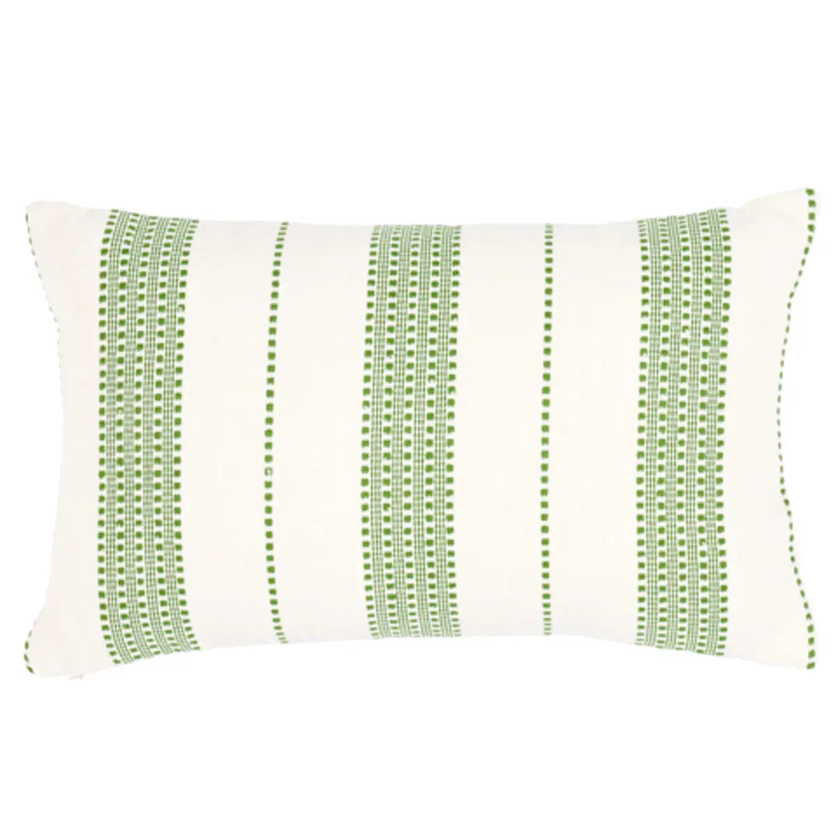 Lubeck Stripe Pillow - Striped Cotton Throw Cushion, Green