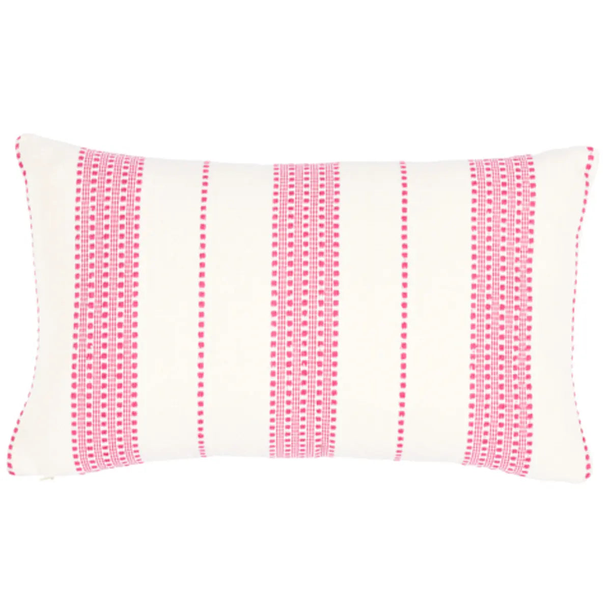 Lubeck Stripe Pillow - Striped Cotton Throw Cushion, Pink
