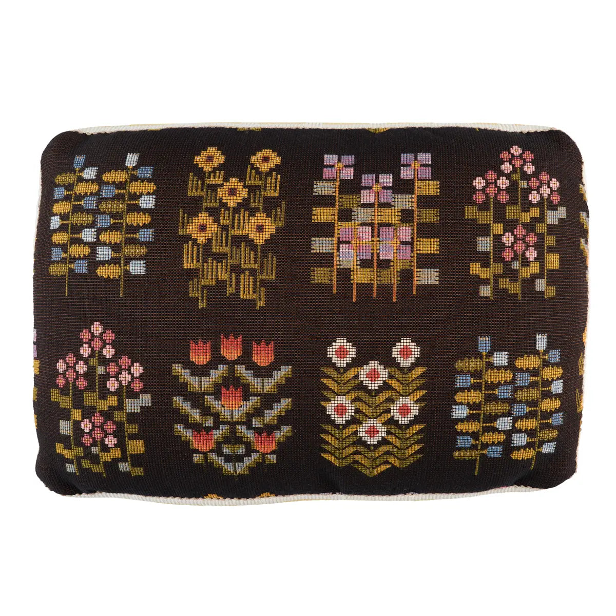 Tulip Paisley Pillow, Multi on cocoa