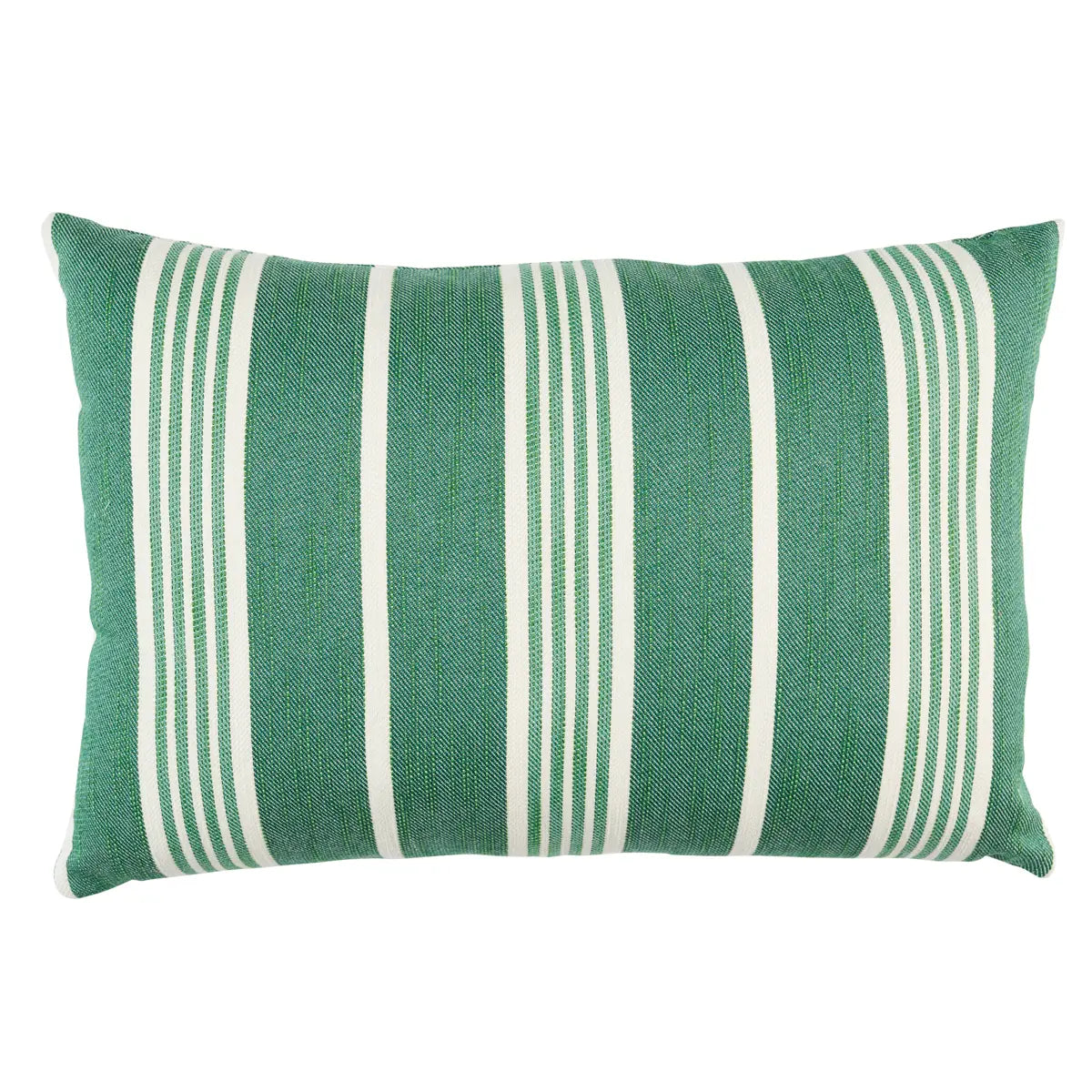 Hampton Stripe Indoor/Outdoor Lumbar Pillow, emerald