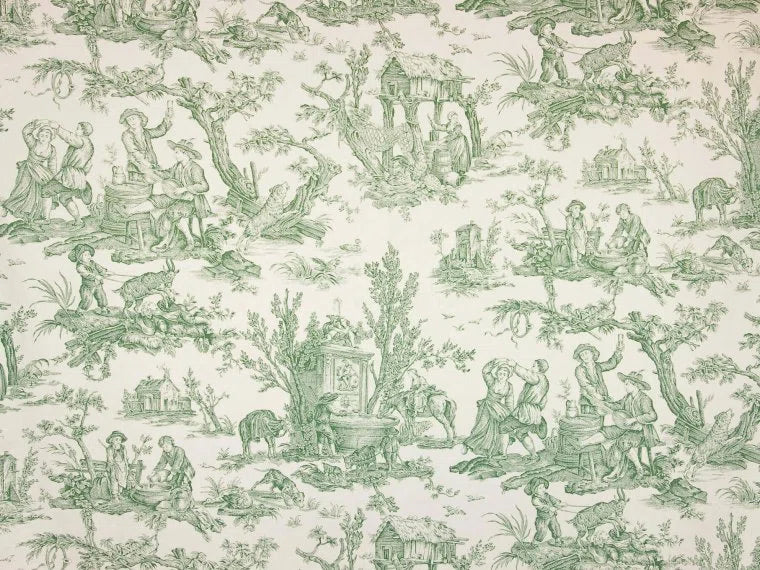 Satin Coutances Positif Printed Cotton – Vert