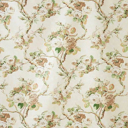 Kingswood Fabric – Premium Upholstery Textile, Taupe / Tan, Light Green
