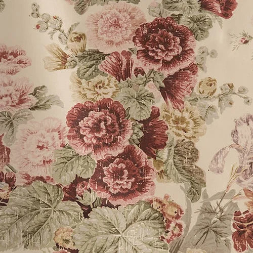 Jubilee Bouquet Fabric – Premium Soft Furnishing Textile, Red Green
Floral pattern with pink and red flowers on a beige background