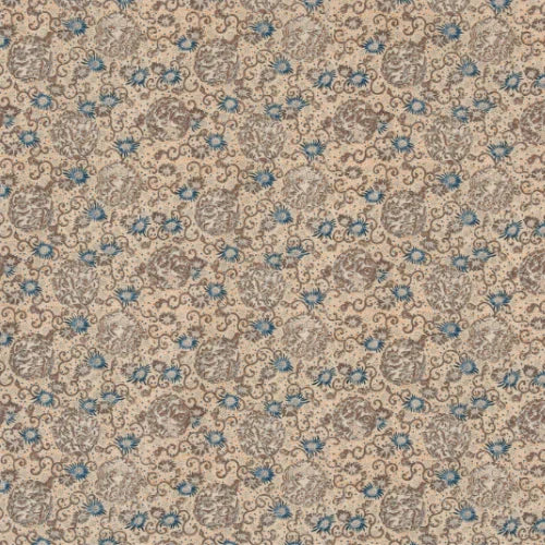 Patterned fabric with blue and beige design
Butterfly Printed Cotton, Taupe