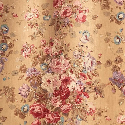 Lucy’s Roses Fabric – Hand-Blocked Vintage Bouquet on Linen
