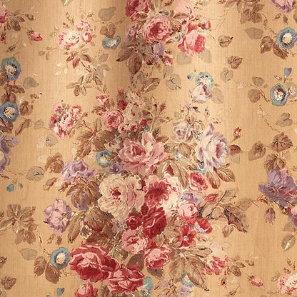 Lucy’s Roses Fabric – Hand-Blocked Vintage Bouquet on Linen