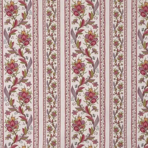 Floral striped pattern on a white background
Rayure Petits Appartements de la Reine Printed Cotton, Jouy