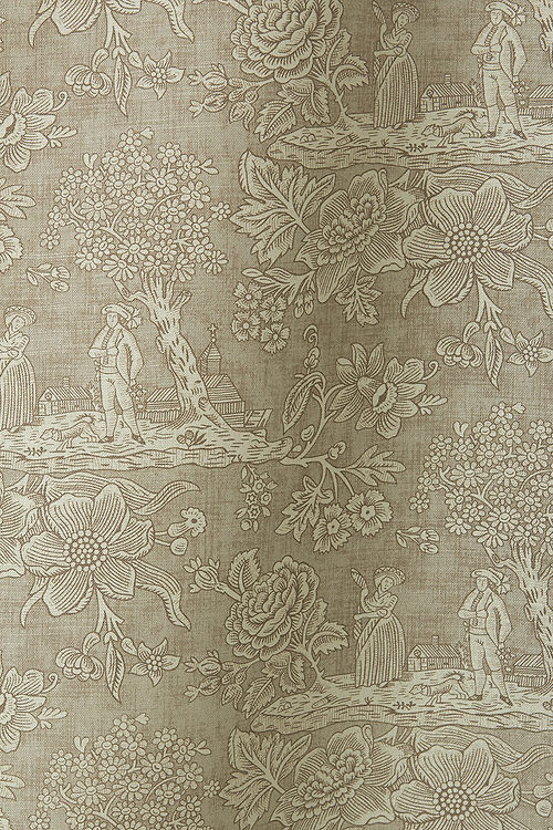 Cecelia Toile Fabric, Taupe / Tan