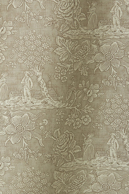 Cecelia Toile Fabric, Taupe / Tan