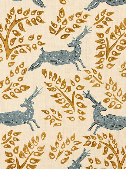 Deer Deer Linen Fabric – Classic Deer Motif