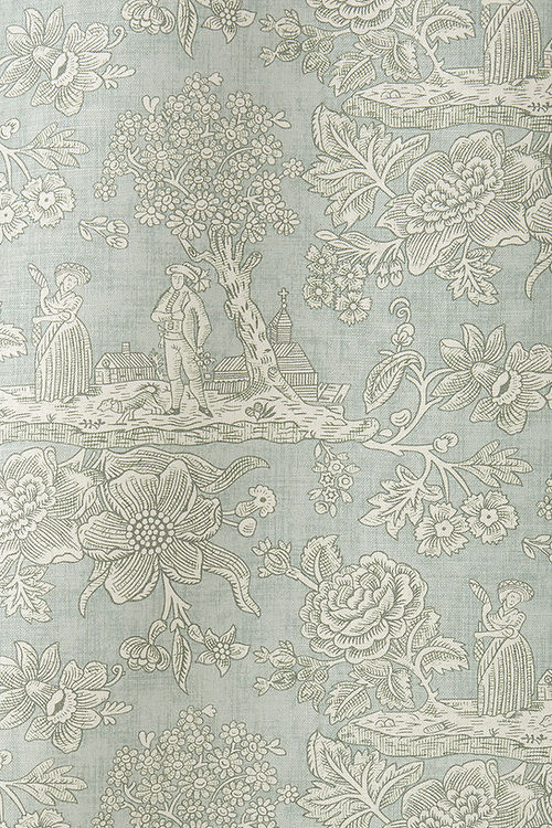 Cecelia Toile Fabric, Aqua / Teal
