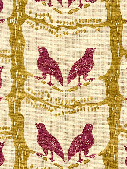 Bird Chatter Linen Fabric