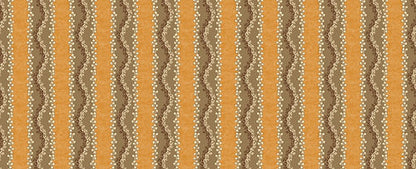 Agata Fabric – Rustic Stripe Linen Blend, Brown, Gold
