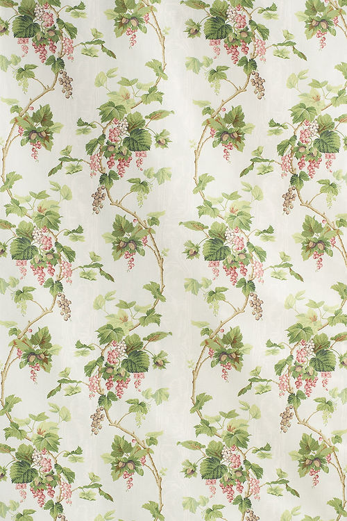Nuts & Berries Fabric – 100% Cotton Chintz, Green
