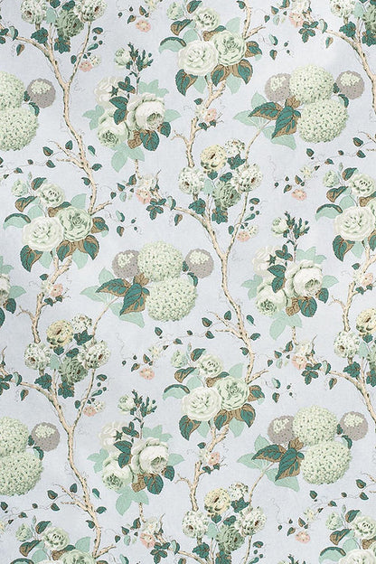 Hydrangea & Rose Fabric – 100% Cotton Chintz, Multi-Color