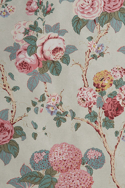 Hydrangea & Rose Fabric – 100% Cotton Chintz