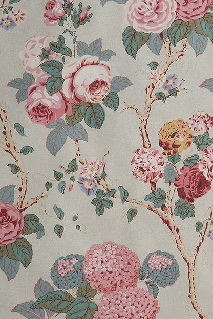 Hydrangea & Rose Fabric – 100% Cotton Chintz