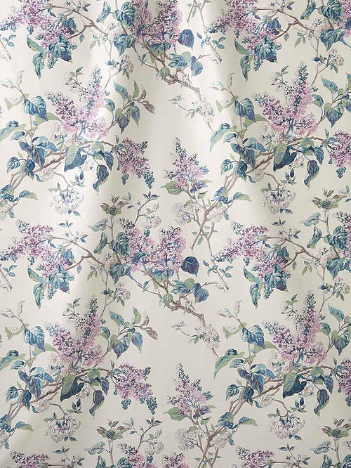 Lemoine Fabric – 100% Cotton Chintz, Lavender / Purple, Light Green, Pink