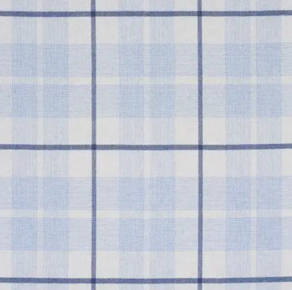 Blue and white checkered fabric pattern
Montana Wool Plaid Fabric – Oxford Grey Houndstooth Check, Arctic